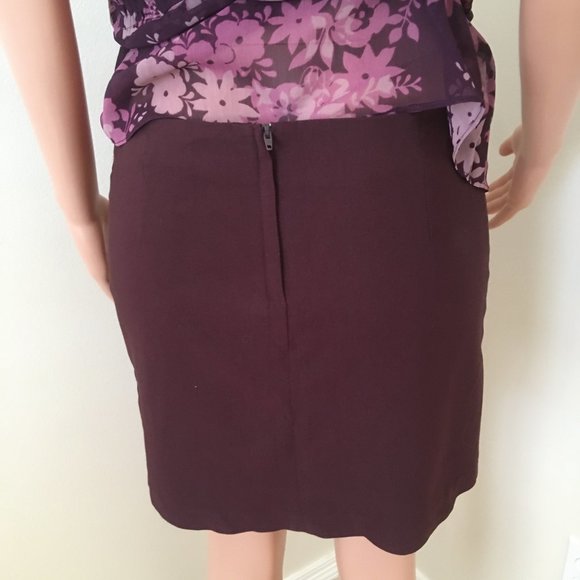 Mini Skirt-Dark Maroon-Stretch - Picture 8 of 9